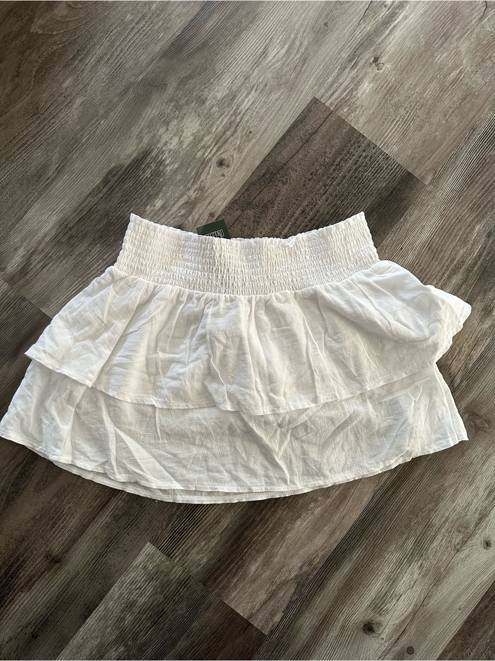 Wild Fable Size Small White Tiered Smocked Waist Mini Skirt